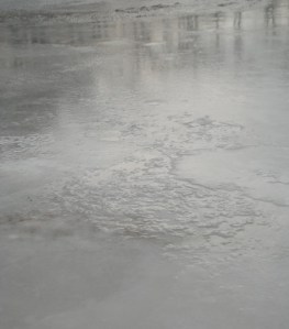 The ice rink, while not perfect, is on the baseball field at Highland Park.