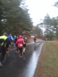 Somewhere between mile 1 and 2 (I think)